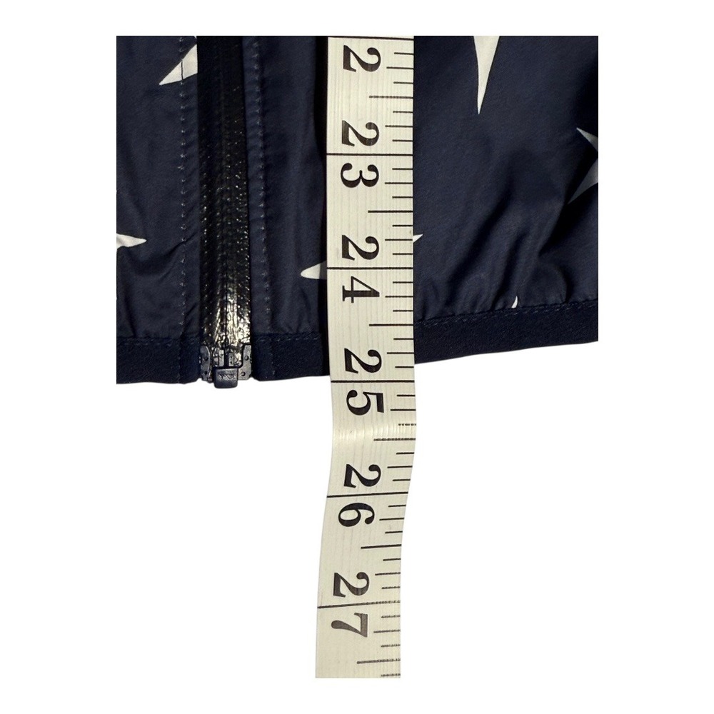 New Balance For J. Crew Star Print Hooded Lightweight Jacket Size XS Navy White - Picture 7 of 7